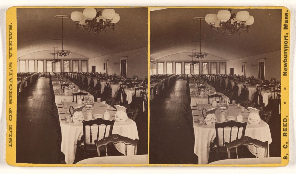 The dining room, laid for service